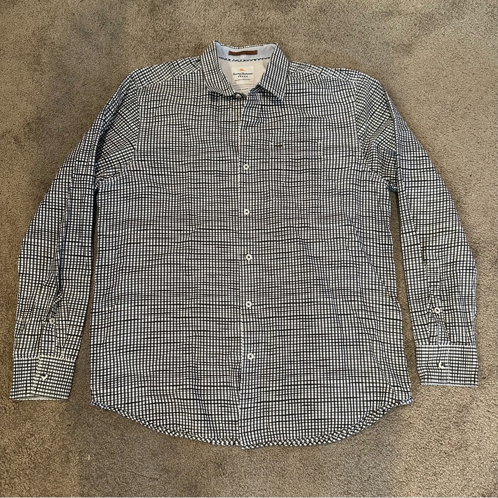 Tommy Bahama Jeans Island Modern Fit Gingham Dress Shirt Button Down Collared